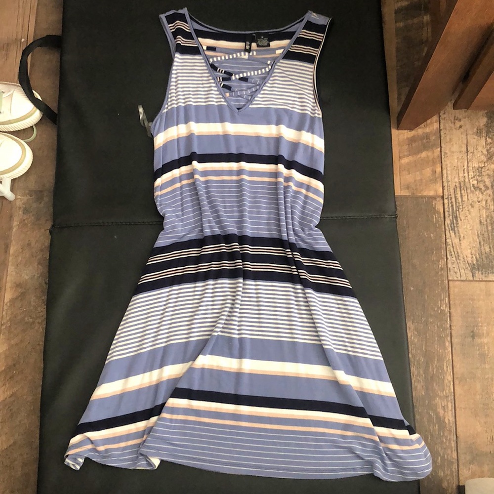 Light flowy blue and white slip dress